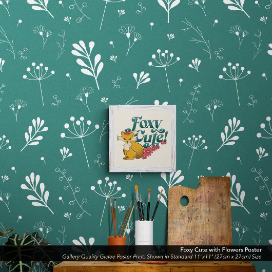 Foxy Niedlich mit Blume Poster