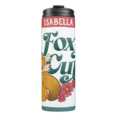 Foxy Niedlich mit Blume Thermosbecher (Vorderseite)