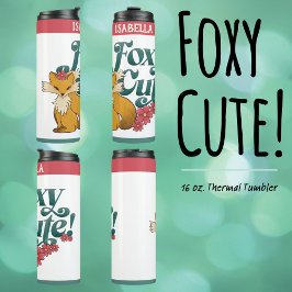 Foxy Niedlich mit Blume Thermosbecher
