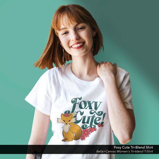 Foxy-Niedliche Blume Tri-Blend Shirt