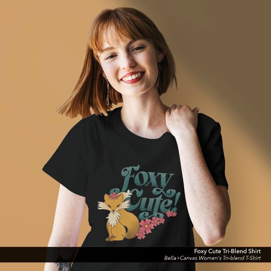 Foxy-Niedliche Blume Tri-Blend Shirt