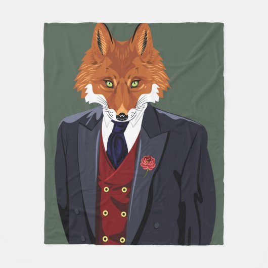 Foxy-Portrait Fleecedecke (Vorderseite)