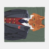 Foxy-Portrait Fleecedecke (Vorderseite (Horizontal))