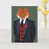 Foxy Portrait Karte (Gelbe Blume)