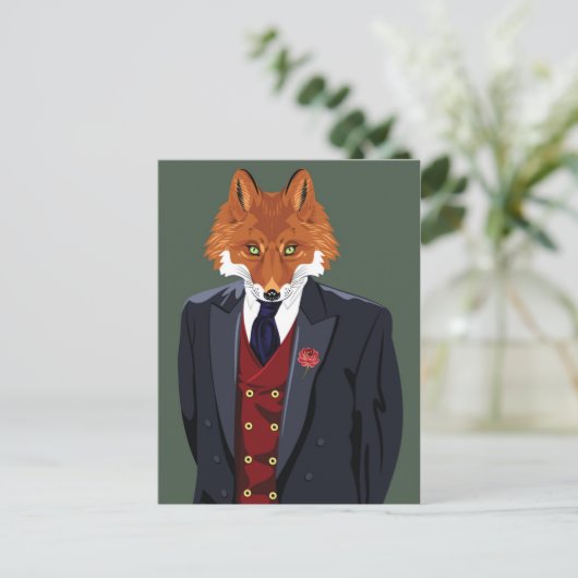 Foxy Portrait Postkarte (Stehend Vorderseite)