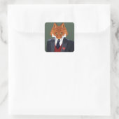 Foxy Portrait Quadratischer Aufkleber (Tasche)