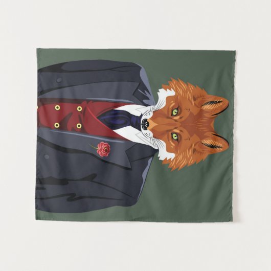 Foxy-Portrait Wandteppich (Vorderseite (Horizontal))