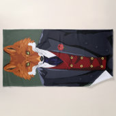 Foxy Porträt Strandtuch (Vorderseite)
