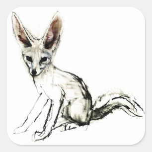 Foxy Quadratischer Aufkleber