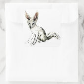 Foxy Quadratischer Aufkleber (Tasche)