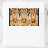 Foxy Rechteckiger Aufkleber (Tasche)