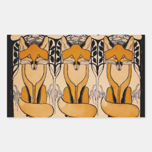 Foxy Rechteckiger Aufkleber