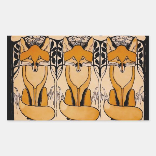 Foxy Rechteckiger Aufkleber (Vorderseite)