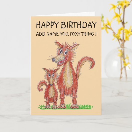 Foxy-Sache Karte (Gelbe Blume)