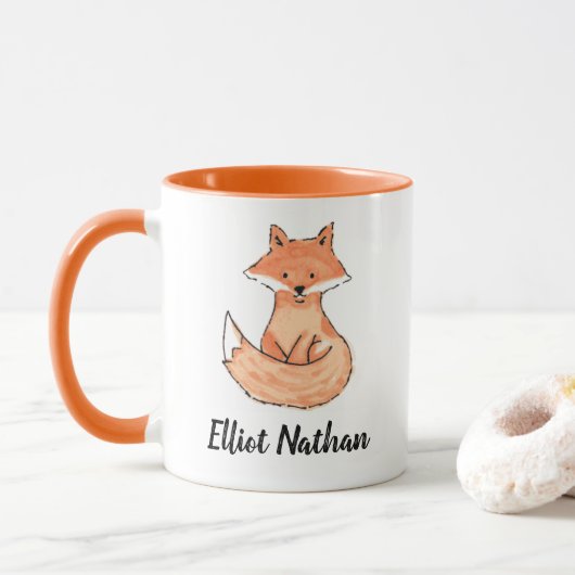 Foxy Solo Individuelle Name Tasse (Mit Donut)