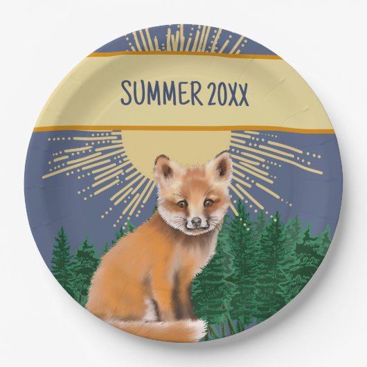 Foxy Summer Pappteller (Vorderseite)
