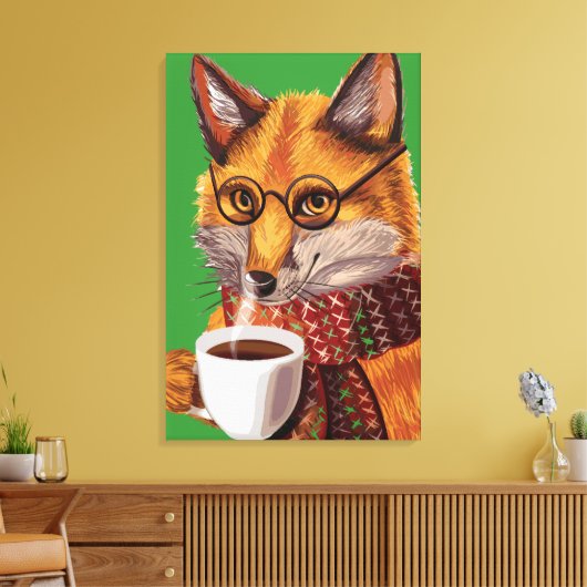 Foxy Tea Time Leinwanddruck (Insitu (Wohnzimmer))