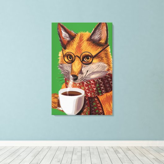 Foxy Tea Time Leinwanddruck (Insitu (Holzboden))