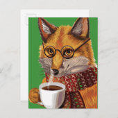 Foxy Tea Time Postkarte (Vorne/Hinten)