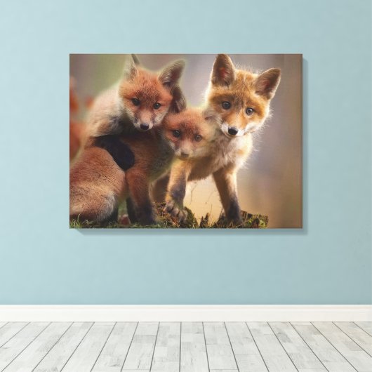 Foxy-Triplets Leinwanddruck (Insitu (Holzboden))