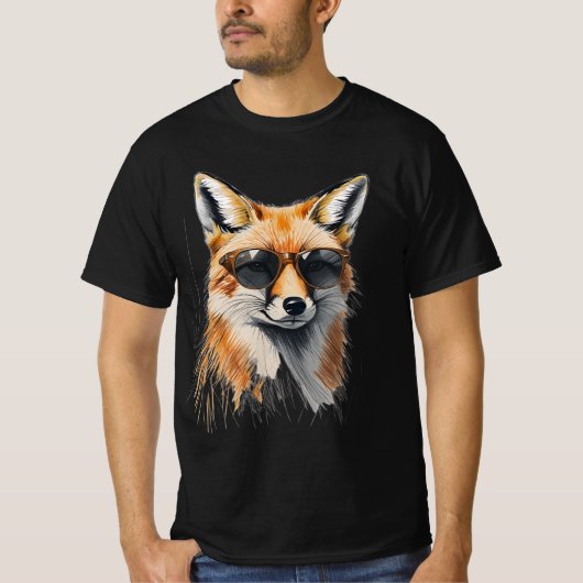 Foxy und unbelästigt: Cool Fox Graphic T-Shirt (Vorderseite)