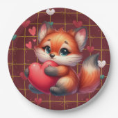 Foxy Valentine Pappteller (Vorderseite)