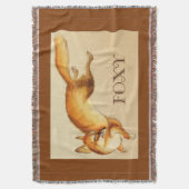 "Foxy" - Vintage japanische Skizze eines Fuchses Decke (Vorderseite Vertikal)