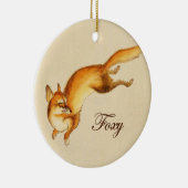 "Foxy" - Vintage japanische Skizze eines Fuchses Keramikornament (Rechts)
