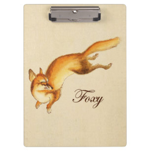 "Foxy" - Vintage japanische Skizze eines Fuchses Klemmbrett