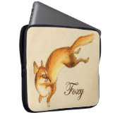 "Foxy" - Vintage japanische Skizze eines Fuchses Laptopschutzhülle (Vorne Rechts)