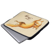 "Foxy" - Vintage japanische Skizze eines Fuchses Laptopschutzhülle (Vorne Knopf)