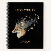Foxy Writer Celestial Dream | Whimsical Fox & Quil Notizblock (Vorderseite)