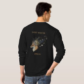 Foxy Writer Celestial Dream | Whimsical Fuchs & Qu T-Shirt (Schwarz voll)