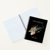 Foxy Writer Himmels Traum | Whimsical Fuchs & Quil Notizblock (Innenseite)