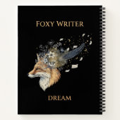 Foxy Writer Himmels Traum | Whimsical Fuchs & Quil Notizblock (Rückseite)
