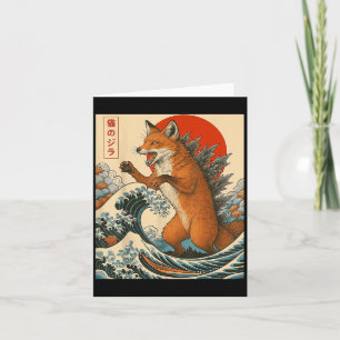 Foxzilla Fox Japanischer Kunstfreund für Männer Fr Karte