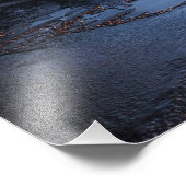 Fozen landschaftlicher Fluss in Skandinavien Foto  (Ecke)