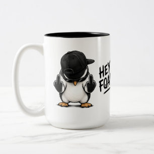 FQAD Penguin – Frecher Pinguin mit Attitüde Zweifarbige Tasse