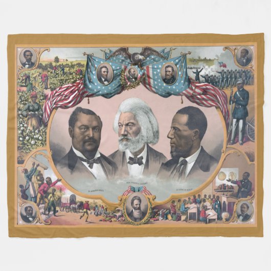Fr3d3rick Bailey Douglass mit Black Abolitionist Fleecedecke (Vorderseite (Horizontal))