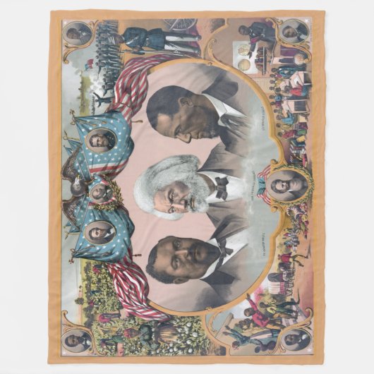 Fr3d3rick Bailey Douglass mit Black Abolitionist Fleecedecke (Vorderseite)