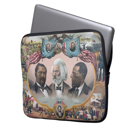 Fr3d3rick Bailey Douglass mit Black Abolitionist Laptopschutzhülle (Vorderseite Links)