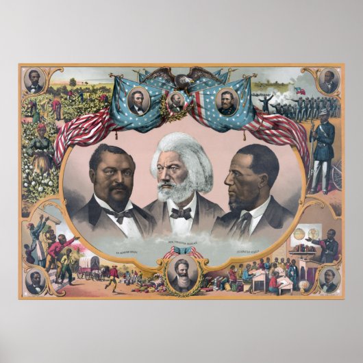 Fr3d3rick Bailey Douglass mit Black Abolitionist Poster (Vorne)