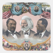 Fr3d3rick Bailey Douglass mit Black Abolitionist Quadratischer Aufkleber (Vorderseite)