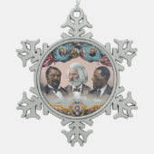 Fr3d3rick Bailey Douglass mit Black Abolitionist Schneeflocken Zinn-Ornament (Vorderseite)