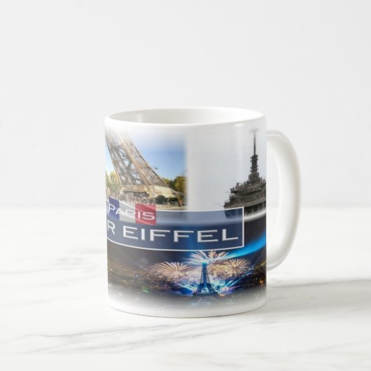 FR Frankreich - Der Eiffelturm Paris - Kaffeetasse (VorderseiteRechts)