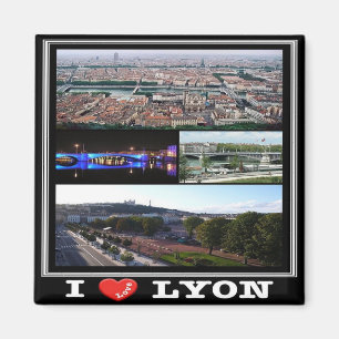 FR - Frankreich - Lyon - I Liebe - Collage Magnet