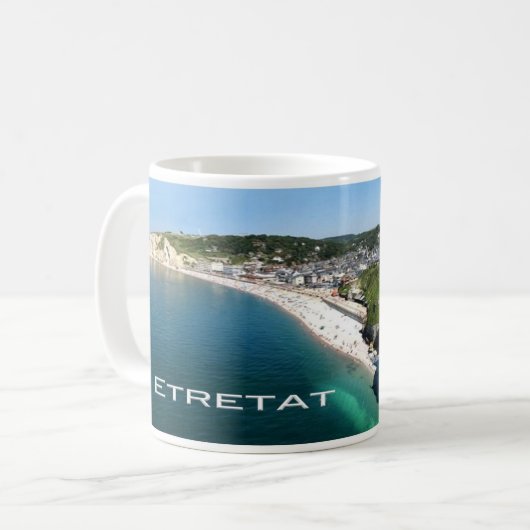 FR Frankreich - Normandie - Etretat - Die Klippen Kaffeetasse (Vorderseite Links)