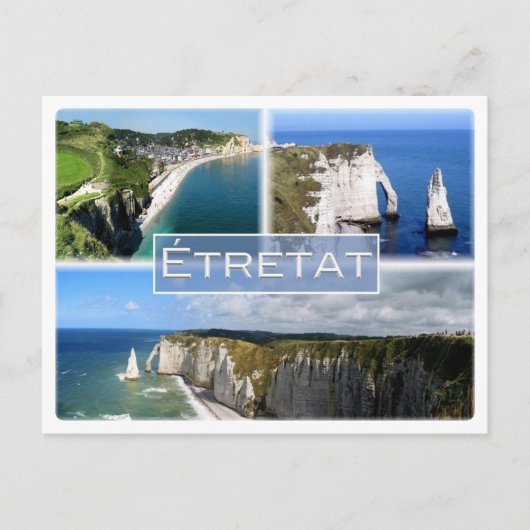 FR Frankreich - Normandie - Etretat - Die Klippen Postkarte (Vorderseite)