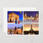 FR Frankreich - Paris - Nachts - Postkarte (Vorne/Hinten)