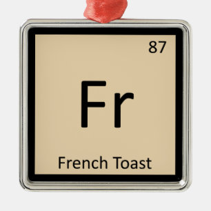 Fr - Französische Toast Chemie Periodisches Tabel Silbernes Ornament